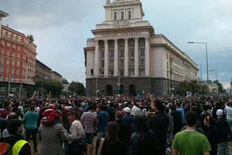 Димки и маски-прасета на протеста в София