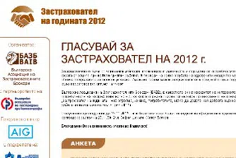 Днес последно гласуваме за застраховател на 2012 г.