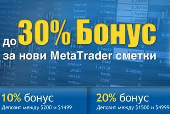 До 30% бонус за нови сметки в BenchMark MetaTrader