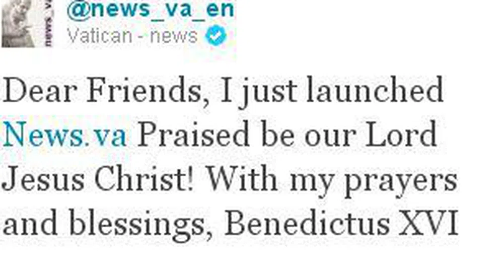 Папата пусна първото си съобщение в Twitter