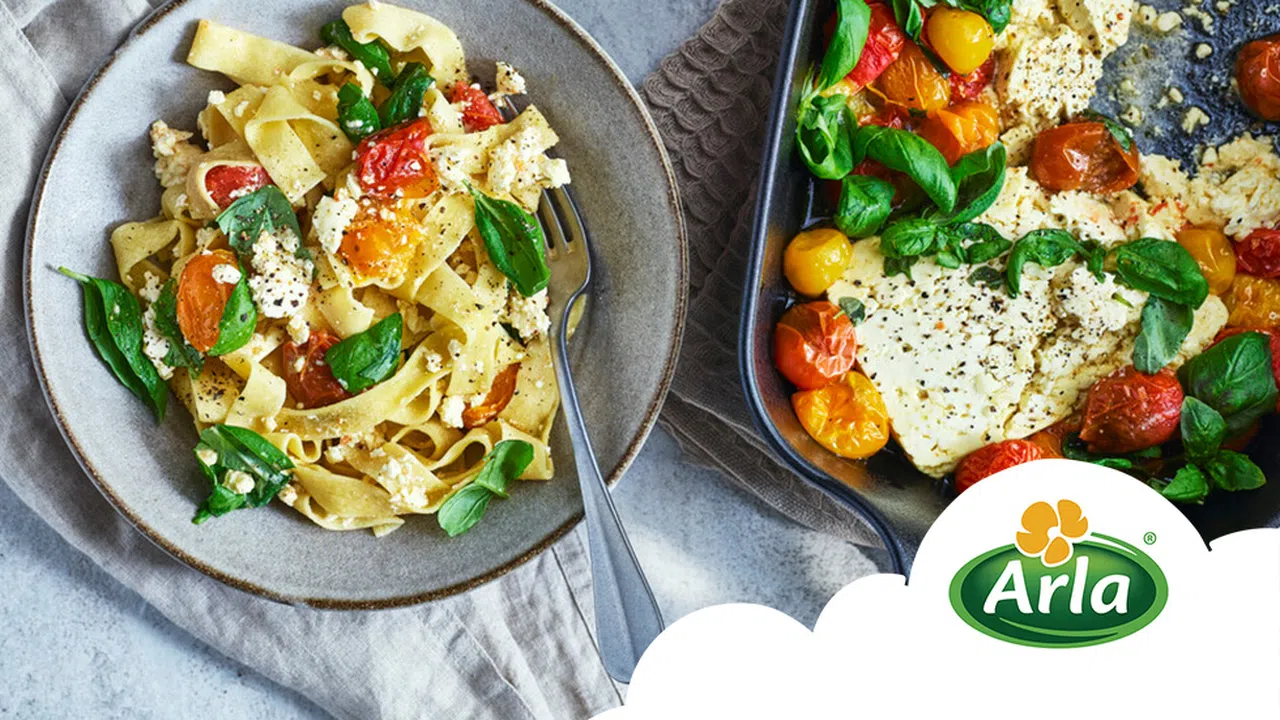 Печената паста с чери домати и босилек е ястие което