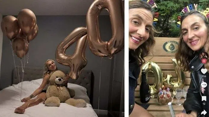 Любов посрещна рождения си ден подобаващо. Вяра и Надежда с малка торта на пейката.