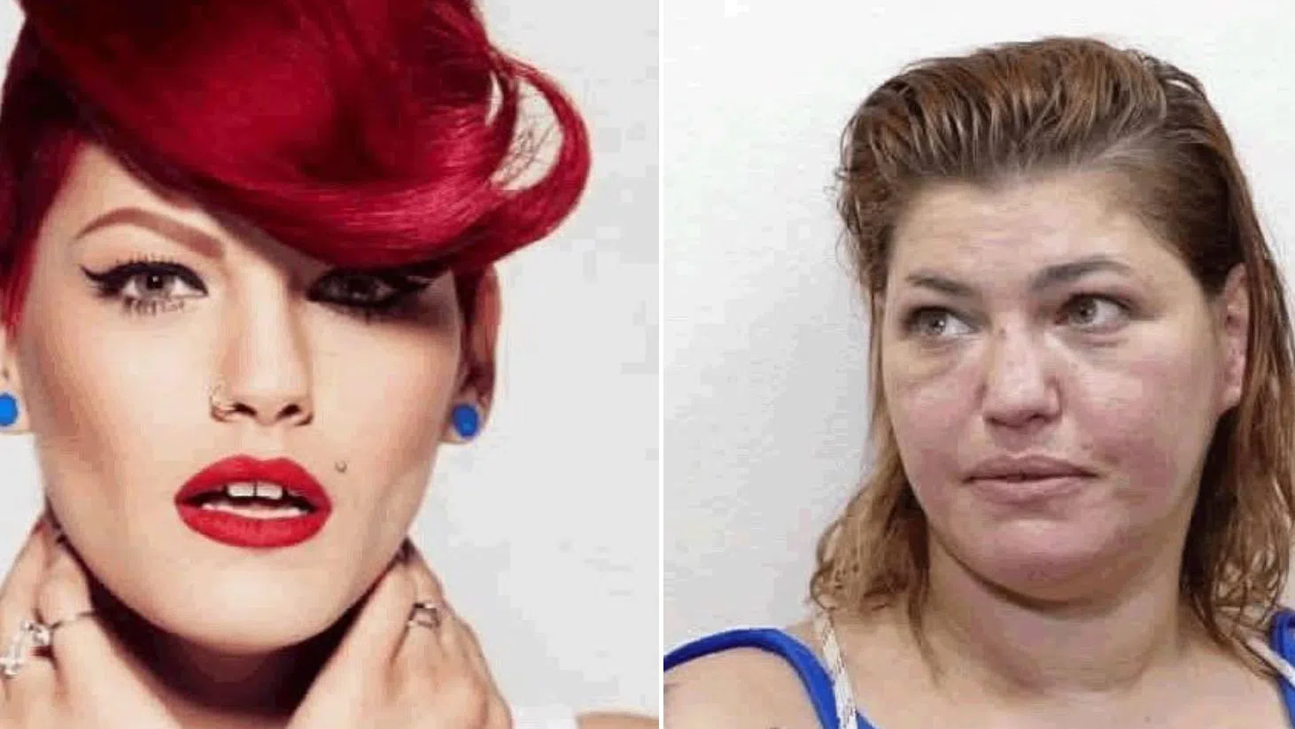 Жана Бергендорф смята, че снимката в дясно е фотошопирана, за да я унизи още повече.