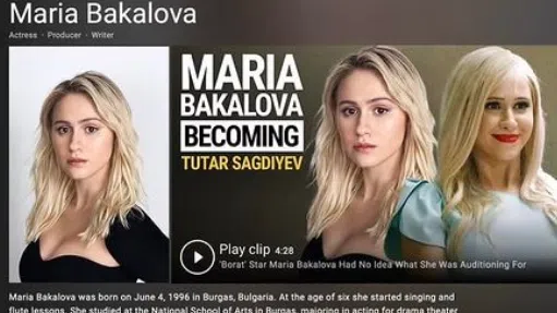 Мария Бакалова в класацията на IMDB.