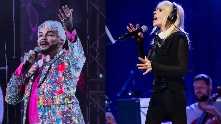 Шоутата на Киркоров винаги са доста богати. Екстремният момент при Лили са високите токове, на които трудно се придвижва.