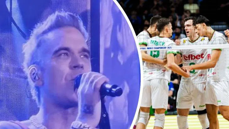 51-годишният Роби Уилямс направи евала на българските волейболисти. Снимка: 24 часа